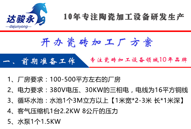 新開(kāi)辦瓷磚加工廠需要哪些設(shè)備？